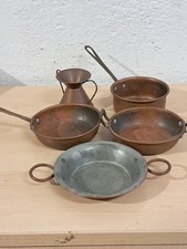 Lotto 5 Pz In Rame Padelle,pentole,brocca