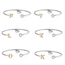 Bracciale donna acciaio morbido rigido lettera iniziale KULTO KK Idea Regalo