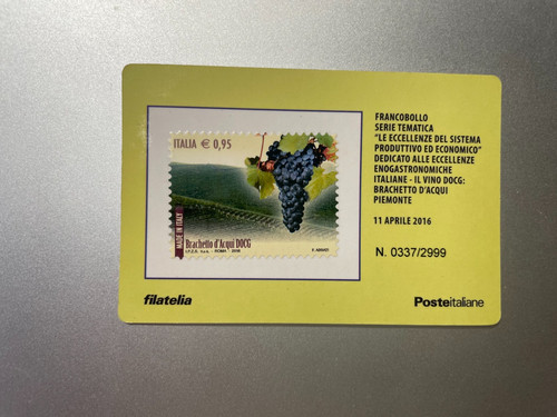 2016 tessera filatelica vini - filatelica,