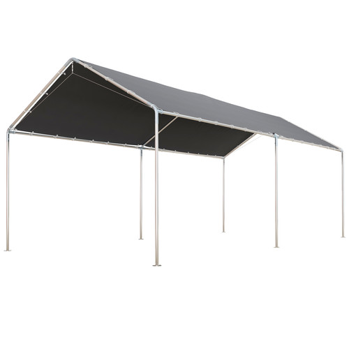 Carport 3x6m grigio - 3x6m, acciaio