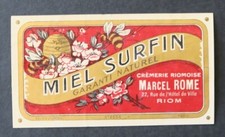 Antica etichetta MIELE SURFIN