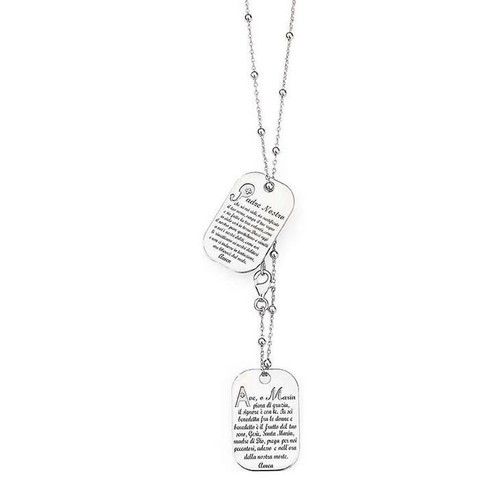 Collana amen doppia piastrina - collana,