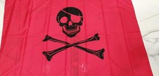 1 bandiera PIRATA TESCHIO140x100 cm ROSSO PER BARCA BALCONE FLAG BANDIERONE