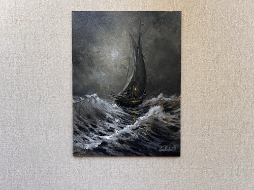 Dipinto olio vela - , notturna