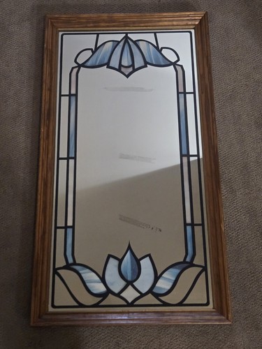 Beveled walnut framed - walnut, vintage