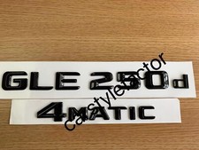 Emblema Distintivo Nero Lucido per Mercedes GLE250d 4matic Stivali Posteriore (Adesivo)