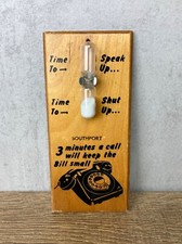 Vintage Telephone Phone Call Timer Wooden Sign Retro Kitsch