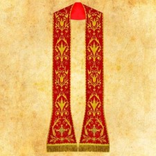 Stola romana ricamata rossa