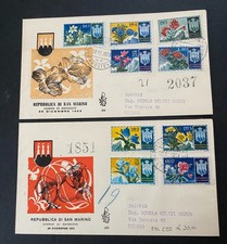 Rep.San Marino-1953*Fiori 1° emissione*9 valori , fdc x2