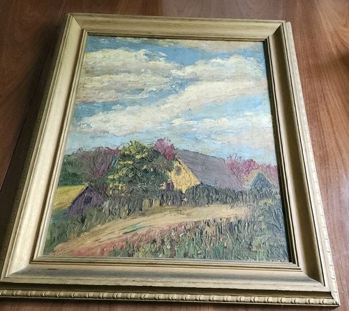 Dipinto olio impasto paesaggio - impasto,