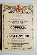 LOCANDINA TEATRO ALLA SCALA MILANO COPPELIA, IL GATTOPARDO R. PETIT ANNO 1996