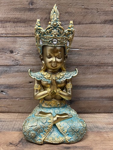 Buddha praying resin figurine - buddha,