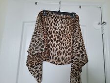 ROBERTO CAVALLI Autentica Gonna Leopardata Copri Spiaggia - NUOVA Con Etichette Taglia L