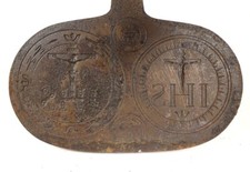 Stampo Per Ostie In Ferro Battuto Cristo Croce IHS Agnello XVIII Secolo
