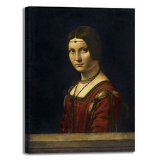 da Vinci Belle Ferronnière design quadro stampa tela dipinto telaio arredo casa