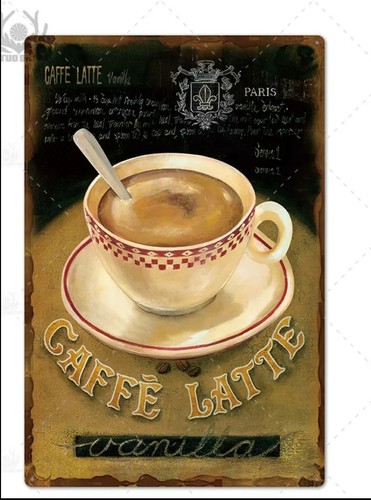 Targa caffè metallo vintage - targa,