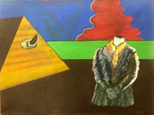 Dipinto olio tela manichino - dipinto,