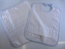 SET ASILO 2 PEZZI AZZURRO "POIS" DA RICAMARE PUNTO CROCE CON AIDA