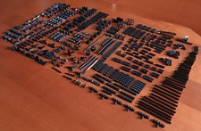 Lotto 43 Lego Technic Nero 400 Pezzi Assi Connettori Tubi Elica Mezza Barra Pin
