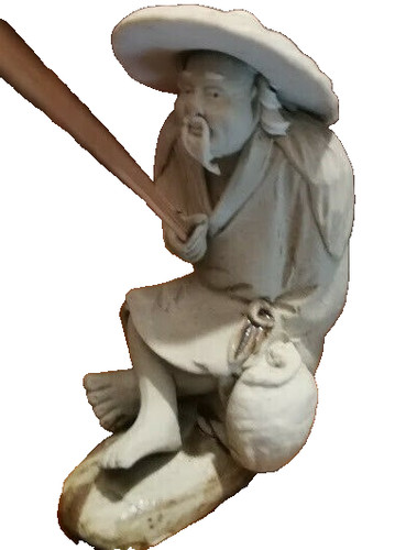 Pregiato okimono pescatore - okimono,