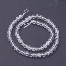 63pz/filo perline pietre dure cristallo di rocca naturale 6mm  foro 1mm bijoux