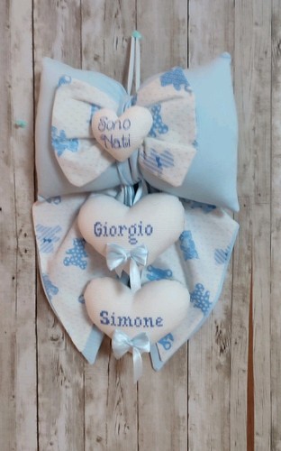 Fiocco nascita gemellare - fiocco,