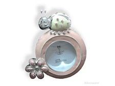 PORTAFOTO COCCINELLA SMALTATO ROSA BOMBONIERA BABY BATTESIMO CON SRTASS NASCITA