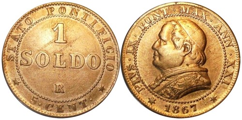 Centesimi soldo 1867 - 5, 1