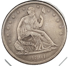 1861-S Seated Liberty Half