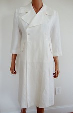 MORGANE LE FAY Designed by Liliana Casabal White 100% LINEN OPEN BACK Jacket S 