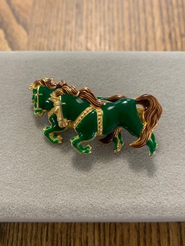 Spilla cavallo verde - , vintage
