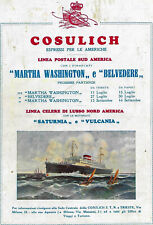 1929 * Pubblicità Originale "Cosulich - Martha Washington e Belvedere" in Passep