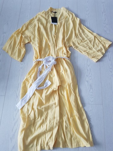Zara kimono lino giallo - kimono, con