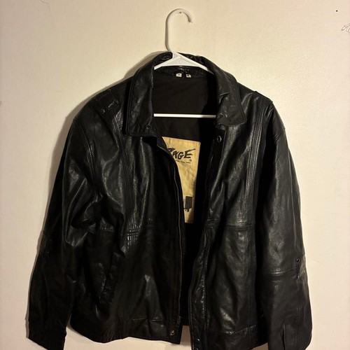 Giacca pelle nera vintage - giacca,