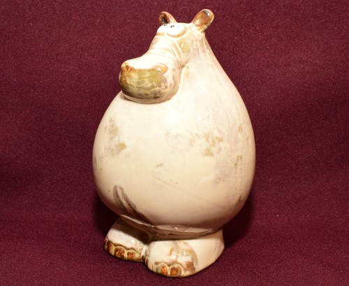 Vintage ceramic hippo money - hippo,