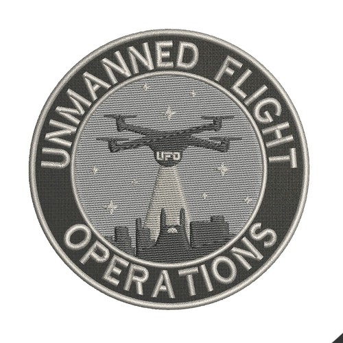 Toppa drone ufo ricamata - drone,