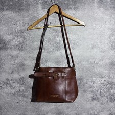 Borsa a tracolla The Bridge italiana pelle marrone ferramenta oro Y2K Boho rara