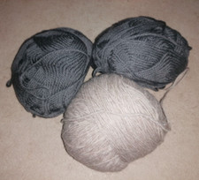 3pz gomitoli di lana grigio filati lana per uncinetto ferri maglia