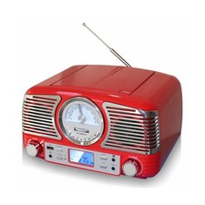 TechPlay QT62BT ROSSO, CD stereo compatto design retrò, con manopola rotante AM/FM,...
