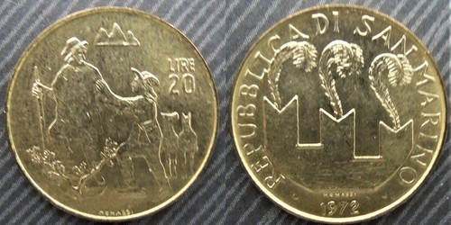 San marino 20 lire - marino, #