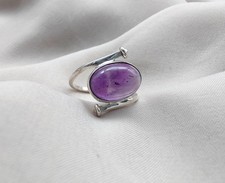 Ametista Viola Cabochon Anello