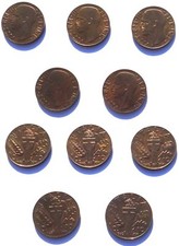 Regno D´Italia - Vittorio Emanuele III - Lotto 5 Monete 10 Cent. Lira 1942 FDC