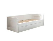 Armadio,letto singolo,cassettiera ELICE, in laminato bianco