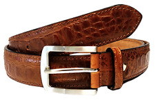 Cintura Uomo 100% Vera Pelle Stampa Effetto Coccodrillo Il Pellettiere Italiano