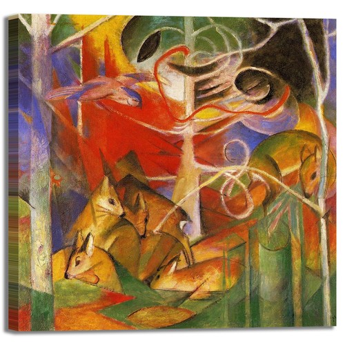 Franz marc cervi nel bosco - cervi,