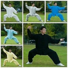 Uomo Tai Chi Suit Kung Fu Camicia e Pantaloni Cinese Wushu Divisa Arti Marziali