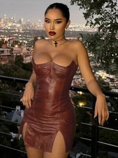 Mini Abito aperto finta pelle