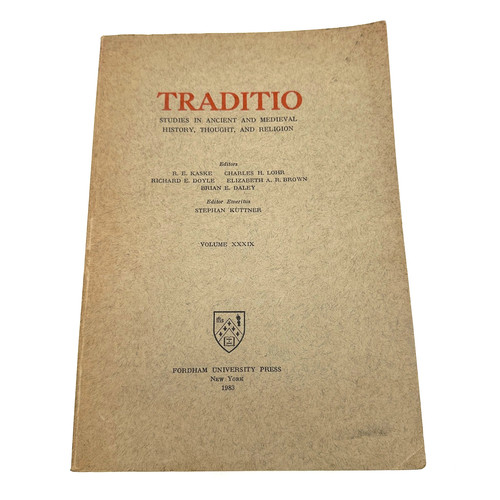 Traditio volume xxxix 1983 - traditio,