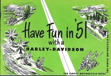 Brochure Moto Harley Davidson 1951 45 V Twin/61/74 OHV Modello 125 Sidecar