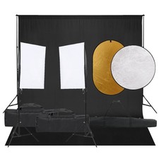 Kit per Studio Fotografico con Set Luci, Fondale e Riflettore vidaXL